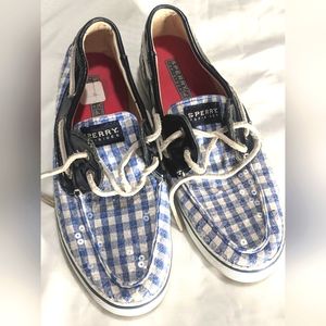 Sperry Top-Sider Gingham Women's Sparkle Boat Shoes